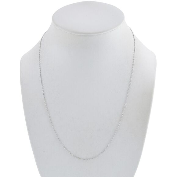 Vintage Italy SU Sterling Silver 925 0.8mm Cable Chain Necklace 18.5" - Picture 1 of 3